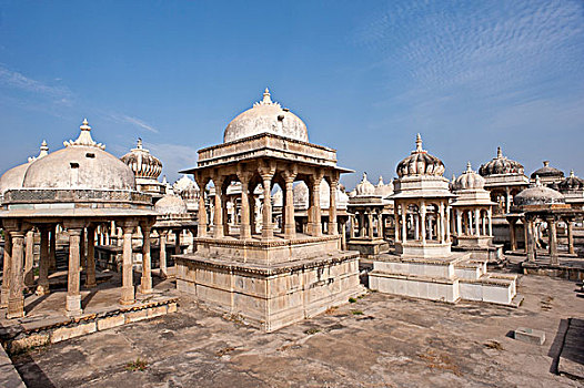 墓葬碑,陵墓,皇家,梅瓦尔,南亚,乌代浦尔,拉贾斯坦邦,印度,亚洲