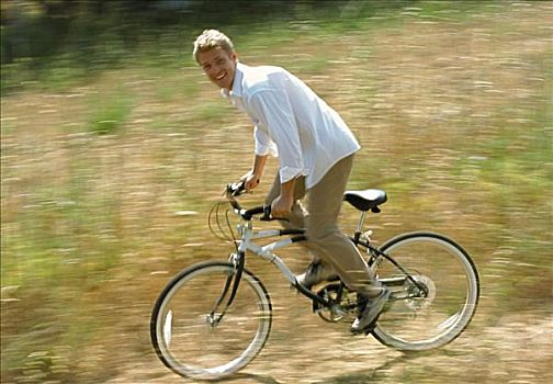 男人,骑自行车