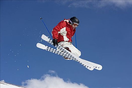 滑雪者,表演,跳跃,技巧