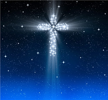 基督教,十字架,星星