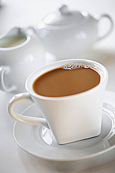 咖啡杯,奶油,白色,大杯,碟