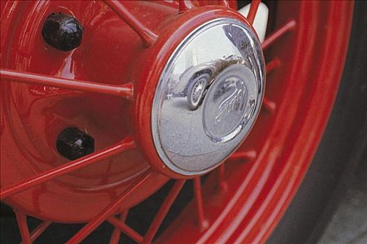老,福特汽车,红色,轮毂盖,老古董,德国,欧洲