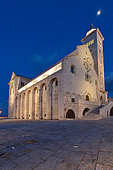 大教堂,特拉尼,海洋,阿普利亚区,意大利南部,意大利,欧洲