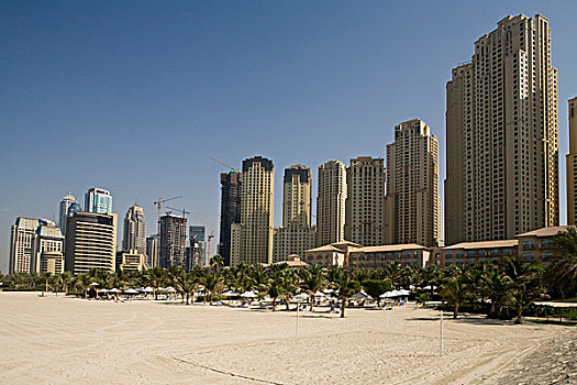 阿联酋,迪拜,码头,海滩,住宅,后面,区域