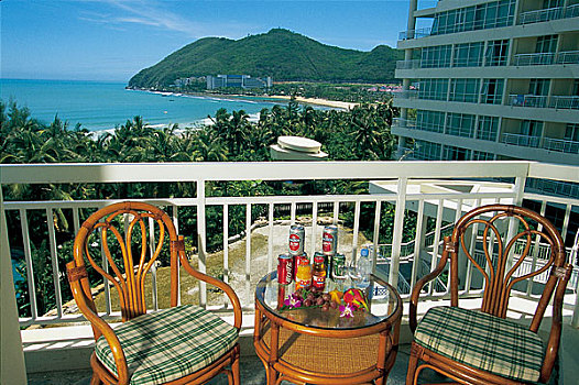 海南三亚银泰酒店海景房阳台