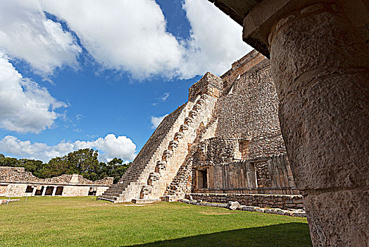 巫师金字塔,乌斯马尔,遗迹,尤卡坦半岛,墨西哥