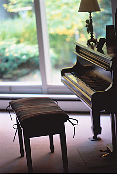 钢琴,长椅,巴黎,法国