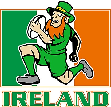 爱尔兰,橄榄球手,旗帜