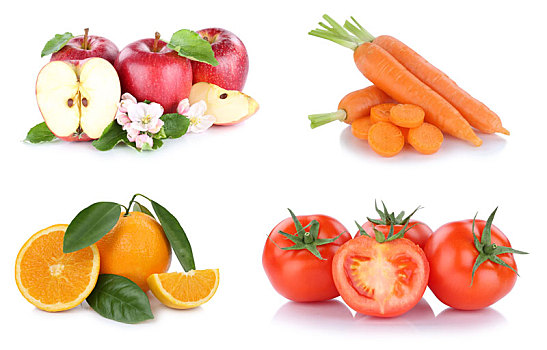 果蔬,水果,收集,苹果,橘子,胡萝卜,西红柿,食物,抠像