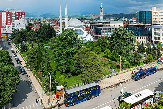 城市风光,清真寺,阿尔巴尼亚,欧洲