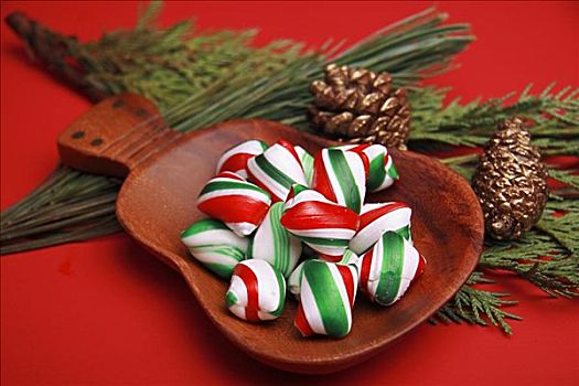 圣诞节,场景,红色,绿色,糖果,夏威夷四弦琴,形状,器具