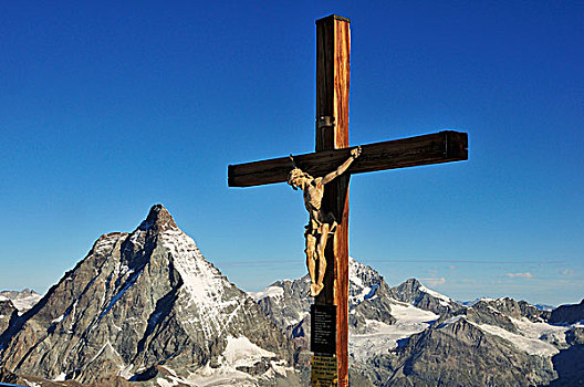 耶稣十字架,马塔角,策马特峰,瓦莱州,瑞士,欧洲