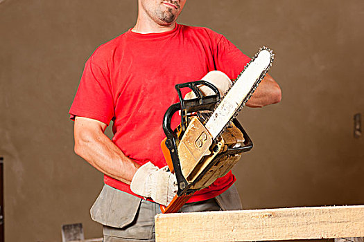 建筑工人,锯,修葺