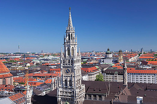 新市政厅,玛利亚广场,慕尼黑,奥波拜延,德国,欧洲
