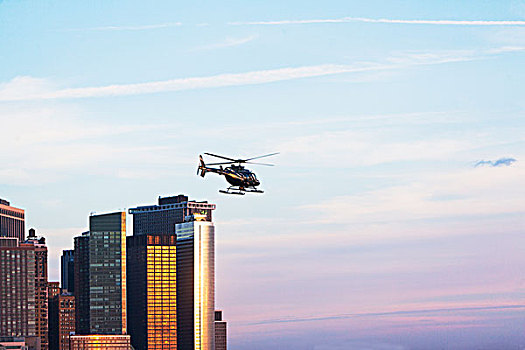 直升飞机,写字楼,纽约,美国