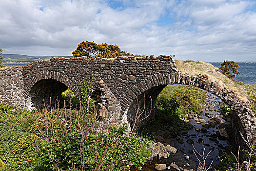 古桥,海岸,安特里姆郡,北爱尔兰,爱尔兰,英国,欧洲