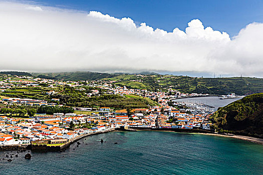 俯视图,蒙特卡罗,法亚尔,岛屿,亚速尔群岛,葡萄牙