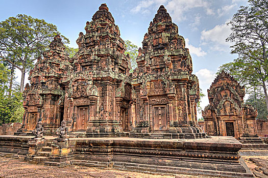 柬埔寨,吴哥窟,女王宫,庙宇,大幅,尺寸
