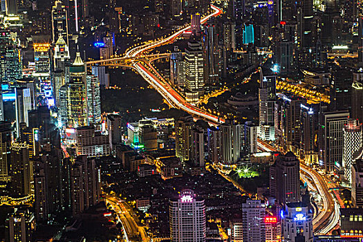 延安路高架上海夜景