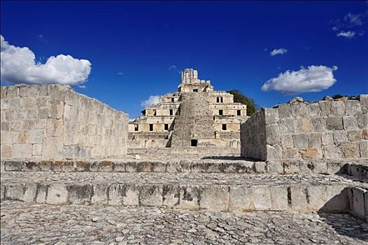 楼梯,建筑,爱德菲斯,玛雅,遗址,场所,尤卡坦半岛,墨西哥
