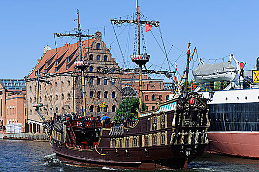 小船,格丹斯克,博美狗,波兰,欧洲