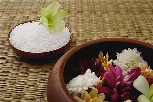 静物,花,碗,一朵花,迎面,米饭