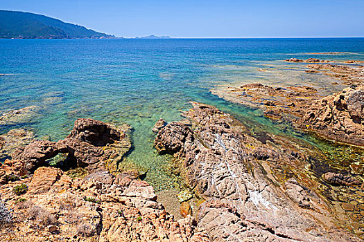 海边风景,石头,海水,科西嘉岛,岛屿,海滩