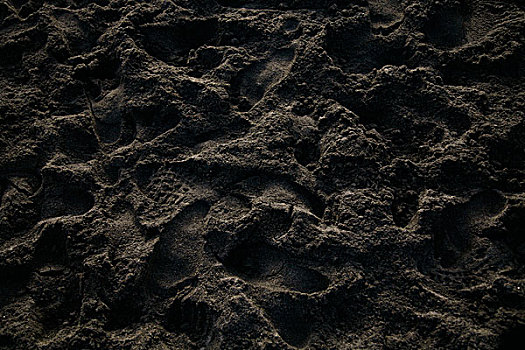 脚步,暗色,沙子