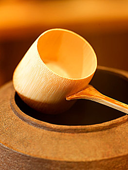 日本,木质,器具,上菜,茶