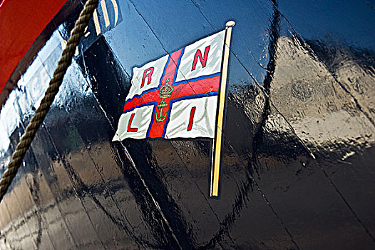 英格兰,肯特郡,查塔姆,旗帜,涂绘,救生艇,历史,船坞