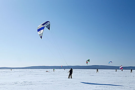 风筝冲浪,渥太华河,圣徒,魁北克省,加拿大,北美