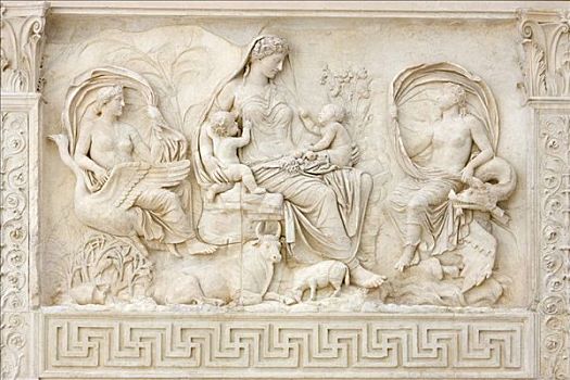 女神,正面,奥古斯都和平祭坛,圣坛,罗马,意大利,欧洲