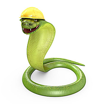 绿色,眼镜蛇,弯曲,黄色,头盔
