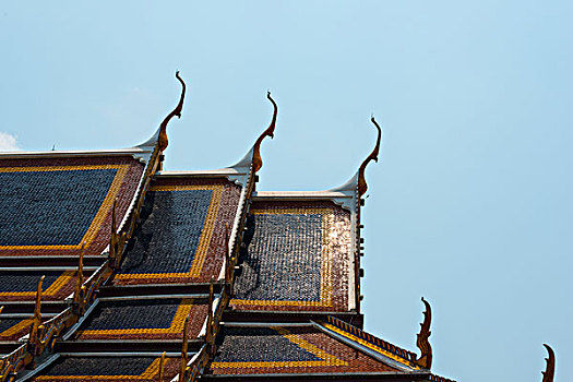 屋顶,玉佛寺,庙宇,皇宫,皇家,万神殿,曼谷,中心,泰国,亚洲