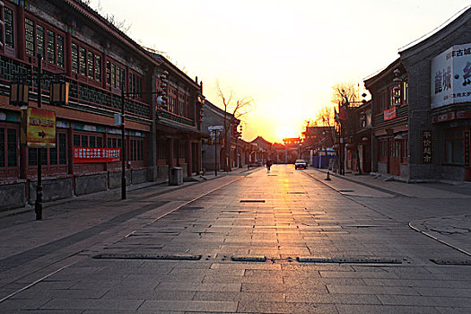 山海关,鼓楼,牌坊,城楼,落日,夕阳,神秘,建筑,遗址,旅游,景点