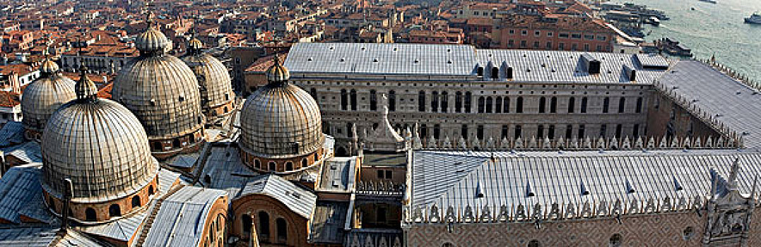 意大利,威尼斯,俯视,宫殿,大教堂