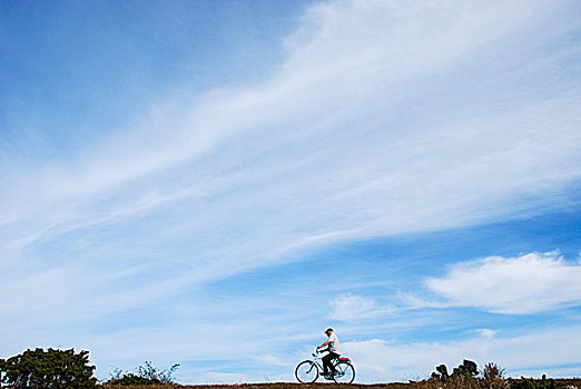 自行车,平原风景