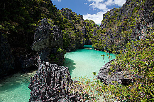 小,泻湖,岛屿,靠近,埃尔尼多,巴拉望岛,菲律宾