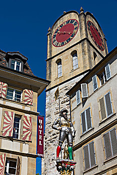 塔,旅游,老城,纳沙泰尔,西部,瑞士