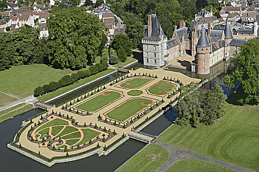法国,中心,城堡,山谷,态度,花园,设计,安德烈,航拍