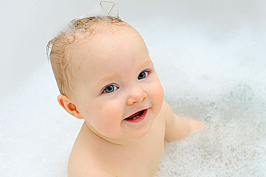 女婴,11个月,浴,德国,欧洲
