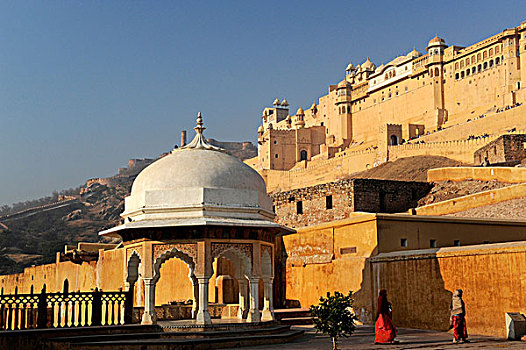 琥珀色,堡垒,要塞,靠近,斋浦尔,拉贾斯坦邦,印度,亚洲