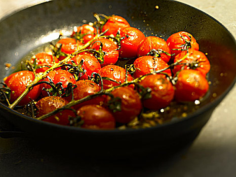 烤,西红柿茎,黑色,锅