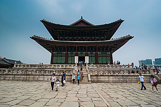 旅游,走,景福宫,首尔,韩国
