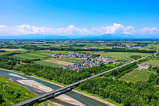 航拍,北海道,日本