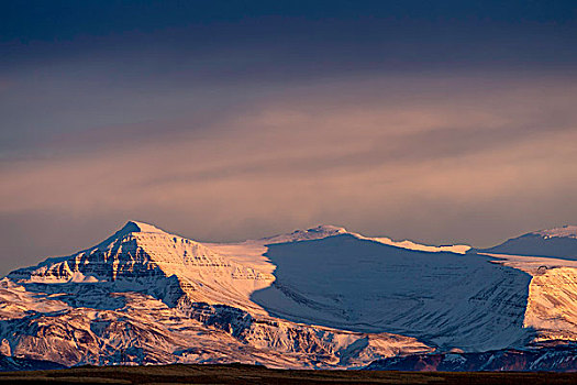 山脉,早晨,亮光,雷克雅未克,区域,冰岛,欧洲