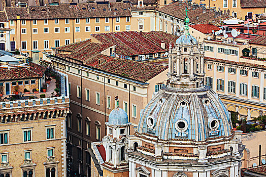 圆顶,教堂,屋顶,十字架,多样,建筑,罗马,意大利