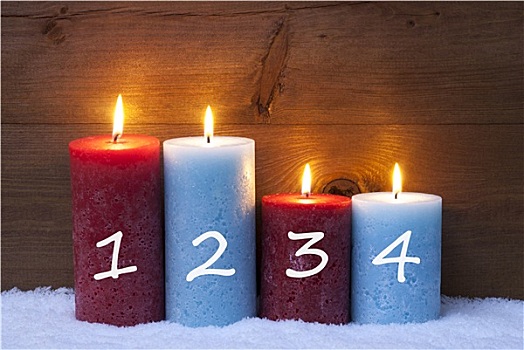圣诞贺卡,四个,蜡烛,降临节