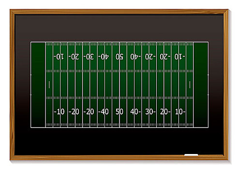 橄榄球场,粉笔,标记,黑色背景,信息板