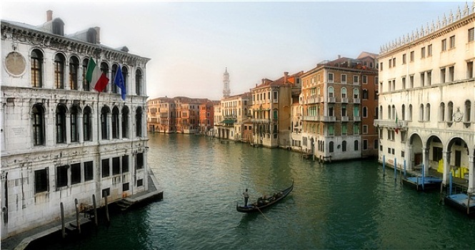 全景,著名,大运河,老,古建筑,威尼斯